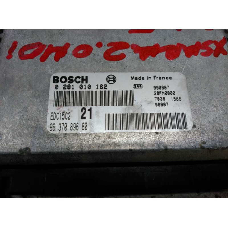 Recambio de centralita motor uce para citroën xsara berlina 2.0 hdi cat (rhy / dw10td) referencia OEM IAM 0281010162 9637089680 2