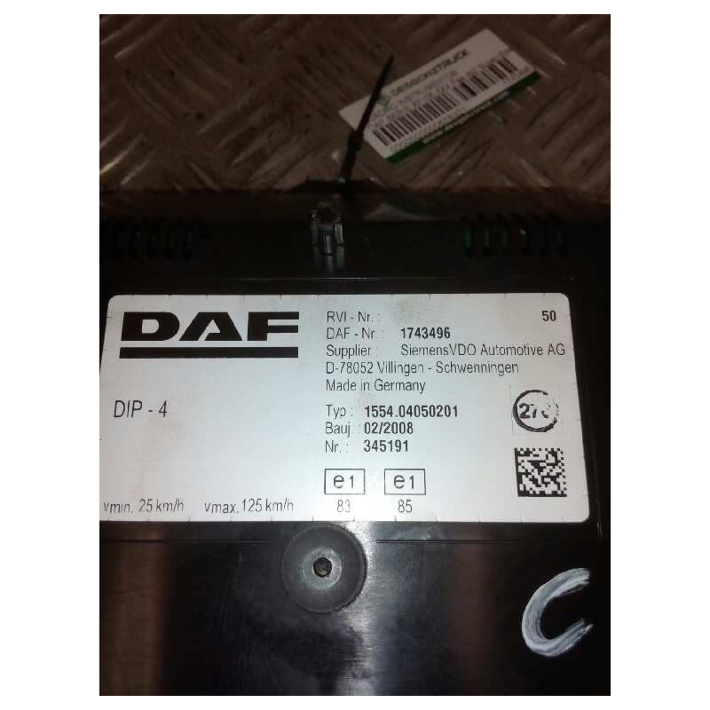 Recambio de cuadro instrumentos para daf serie xf105.510 fsa 4x2 super-space-cab referencia OEM IAM 1743496 - Blanco 3