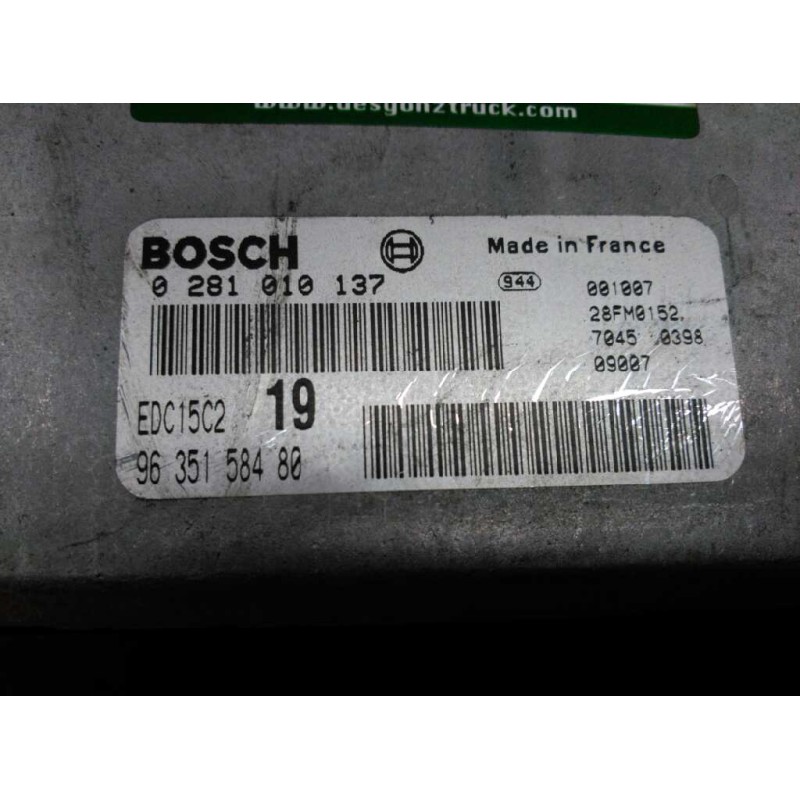 Recambio de centralita motor uce para citroën xsara picasso 2.0 hdi cat (rhy / dw10td) referencia OEM IAM 0281010137 9635158480 - Gris 2