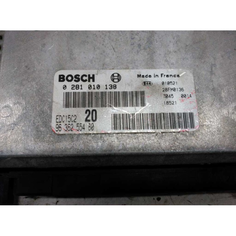 Recambio de centralita motor uce para peugeot partner (s1) 2.0 hdi cat referencia OEM IAM 0281010138 9636255480 BOSCH - Gris 2