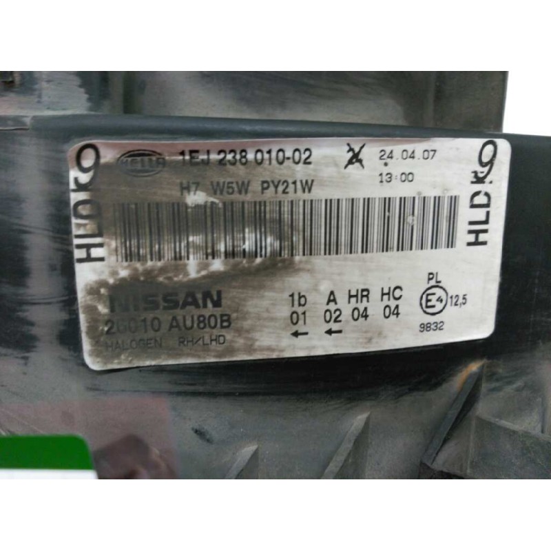 Recambio de faro izquierdo para nissan primera berlina (p12) acenta referencia OEM IAM 1EJ238010 - Negro 4