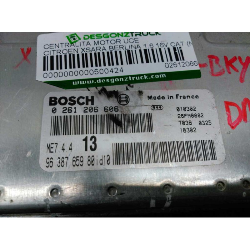 Recambio de centralita motor uce para citroën xsara berlina 1.6 16v cat (nfu / tu5jp4) referencia OEM IAM 0261206606 9638765980 - Azul 2
