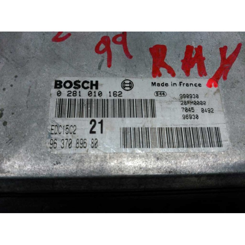 Recambio de centralita motor uce para citroën xsara berlina 2.0 hdi cat (rhy / dw10td) referencia OEM IAM 0281010162 9637089680 4
