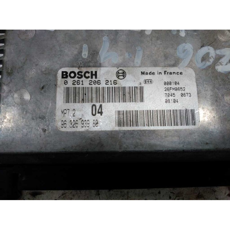 Recambio de centralita motor uce para peugeot 206 berlina referencia OEM IAM 0261206216 9632693980 BOSCH 3