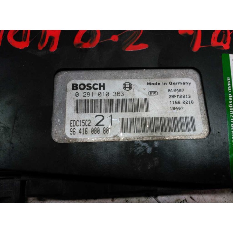 Recambio de centralita motor uce para peugeot 406 berlina (s1/s2) 2.0 hdi referencia OEM IAM 0281010363 9641600080 - Azul 2