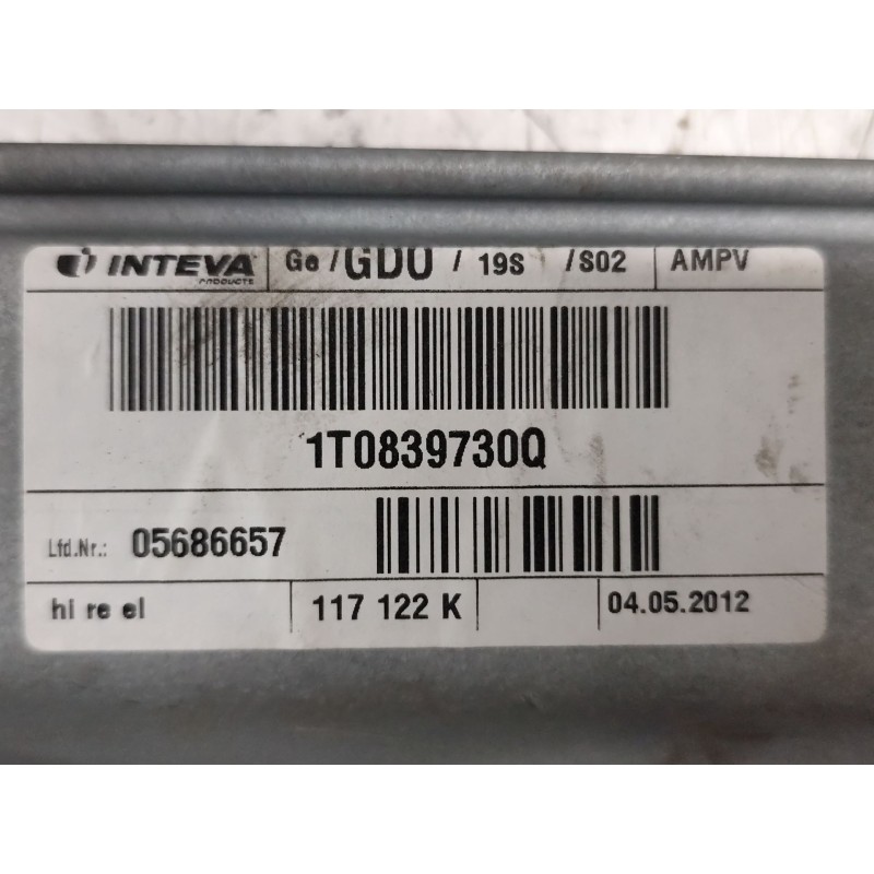 Recambio de elevalunas trasero derecho para volkswagen touran (1t3) 1.6 tdi referencia OEM IAM 1T0971693EG 3