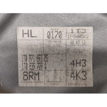 Recambio de elevalunas trasero izquierdo para volkswagen touran (1t3) 1.6 tdi referencia OEM IAM 1T1971693EG  