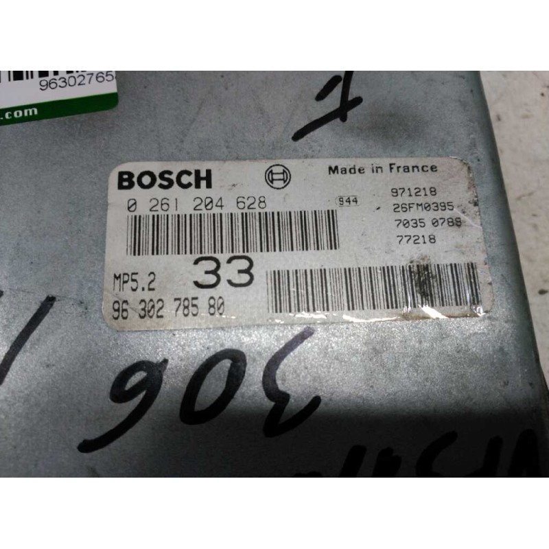 Recambio de centralita motor uce para peugeot 306 berlina 3/5 puertas (s1) 1.6 referencia OEM IAM 9630276580 0261204628 BOSCH - Verde 2