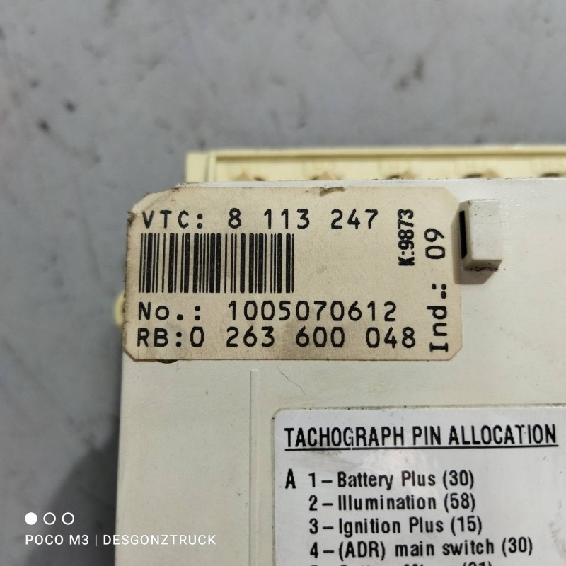 Recambio de tacografo para volvo fh 12 asta 2001 e2 / e3 12.1 diesel (d12d380) referencia OEM IAM 8113247 EGK100 - Blanco 3