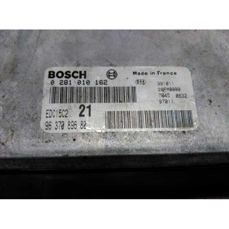 Recambio de centralita motor uce para citroën xsara berlina 2.0 hdi exclusive (80kw) referencia OEM IAM 9637089680 0281010162 2