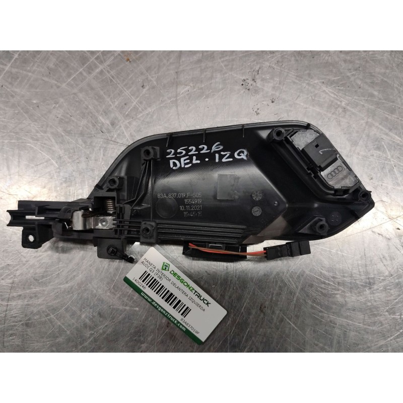 Recambio de maneta interior delantera izquierda para audi q3 (f3b) 35 tdi quattro referencia OEM IAM 83A837019F - Blanco 2