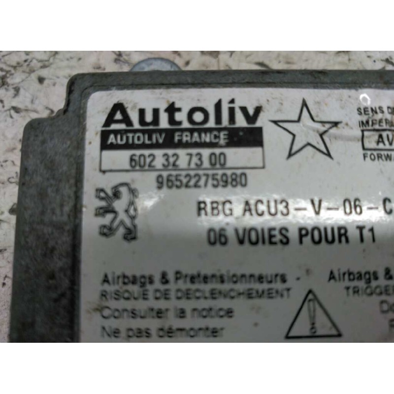 Recambio de centralita airbag para peugeot 206 berlina xs referencia OEM IAM 9652275980 - Negro 2
