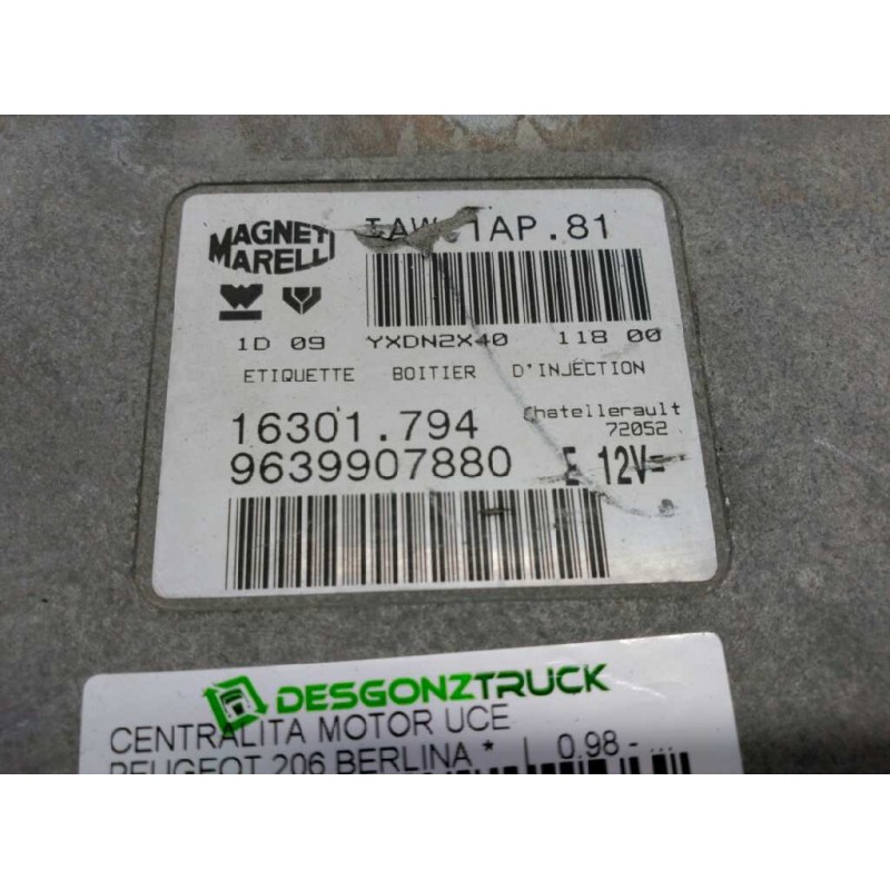 Recambio de centralita motor uce para peugeot 206 berlina referencia OEM IAM 9639907880 16301794 MAGNETI MARELLI - Azul 2