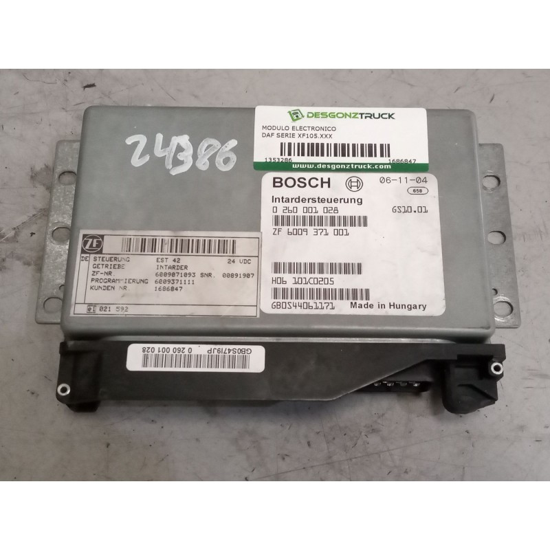 Recambio de modulo electronico para daf serie xf105.xxx 12.9 diesel referencia OEM IAM 1686847  0260001028