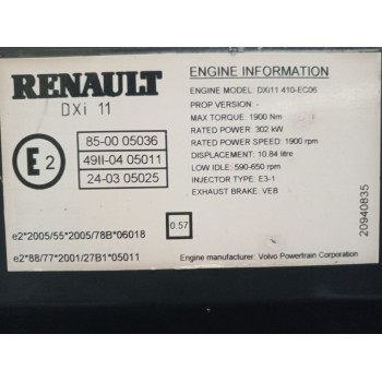 Recambio de motor completo para renault premium distribution 10.8 diesel referencia OEM IAM DXI11410EC06  7421067472