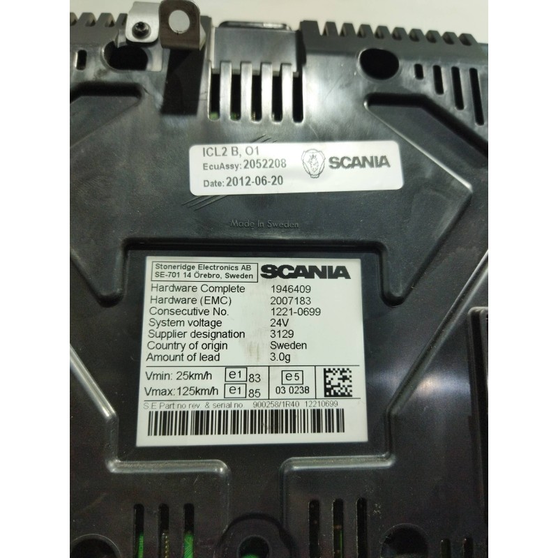 Recambio de cuadro instrumentos para scania serie p/g/r (c-clase) 12.7 diesel referencia OEM IAM 2052208 1946409 2007183 - Blanco 3