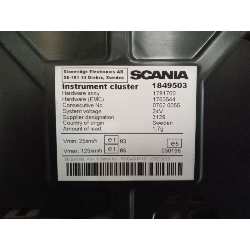 Recambio de cuadro instrumentos para scania serie p/g/r (c-clase) 11.7 diesel referencia OEM IAM 1849503 - Blanco 2