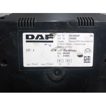 Recambio de cuadro instrumentos para daf serie lf45.xxx desde 06 6.7 diesel referencia OEM IAM 1743502 7421045497 