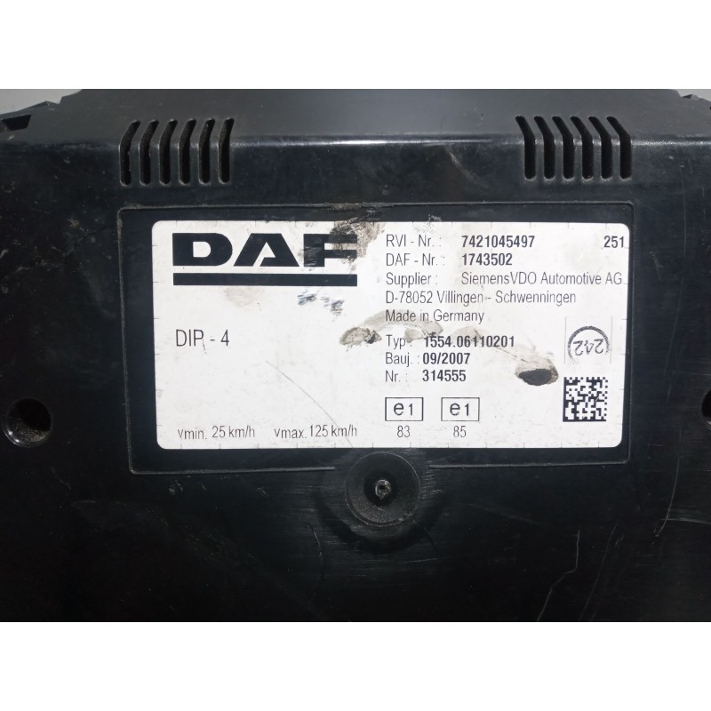Recambio de cuadro instrumentos para daf serie lf45.220 desde 06 6.7 diesel referencia OEM IAM 1743502 7421045497 2