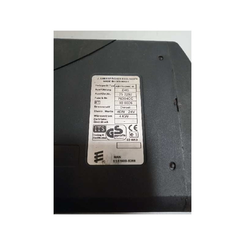 Recambio de motor calefaccion cabina para man tg - a 18.480 12.4 diesel referencia OEM IAM AIRTONIC M D4S EBERSPACHER 8161900636 - Gris 2