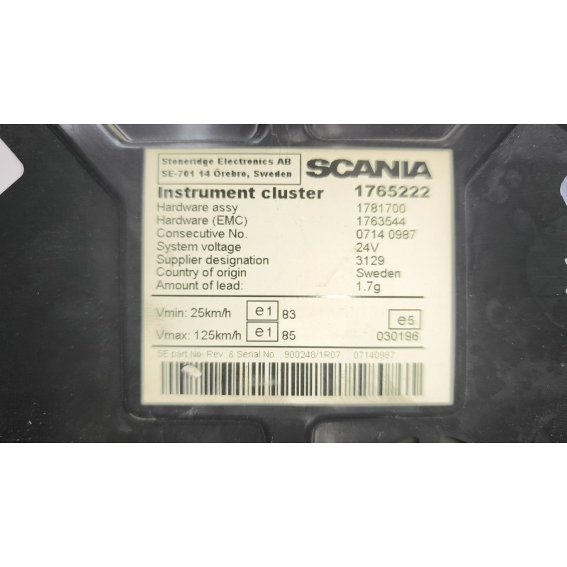 Recambio de cuadro instrumentos para scania p,g,r,t - series p 500, r 500 referencia OEM IAM 1765222 - Rojo 4