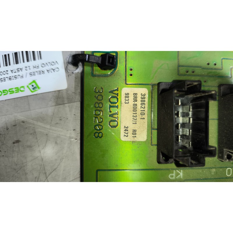 Recambio de caja reles / fusibles para volvo fh 12 asta 2001 e2 / e3 12.1 diesel (d12d380) referencia OEM IAM 3986210 - Blanco 3