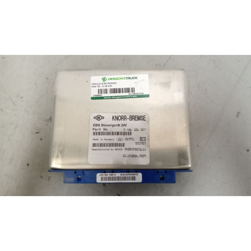 Recambio de modulo electronico para man tg - a 18.xxx 12.8 diesel referencia OEM IAM 81258087009 CENTRALITA ABS 0486106027
