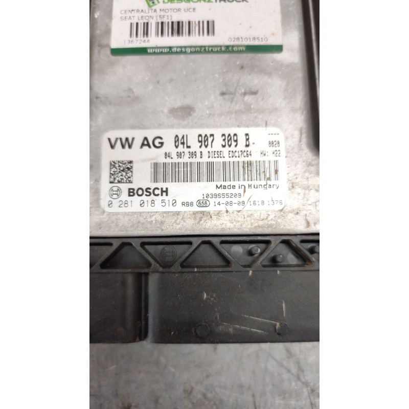 Recambio de centralita motor uce para seat leon (5f1) 1.6 tdi referencia OEM IAM 0281018510 - Blanco 3