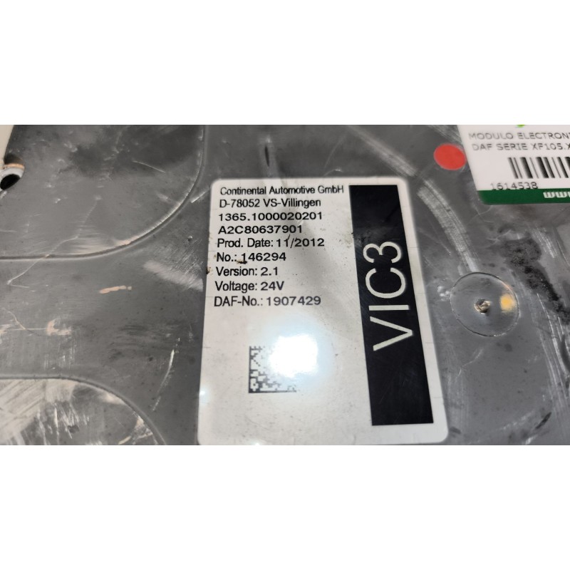 Recambio de modulo electronico para daf serie xf105.460 12.9 diesel referencia OEM IAM 1907429 VERSION:2.1 - Blanco 3