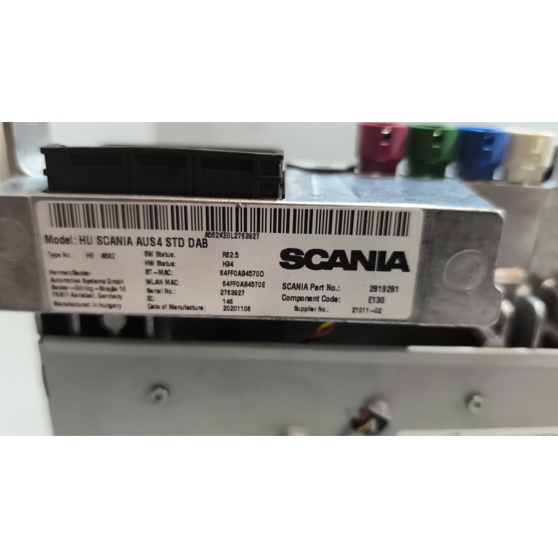 Recambio de sistema audio / radio cd para scania serie p/g/r (c-clase) fsa r450 (4x2) largo cr 19 a referencia OEM IAM 2819281 - Blanco 4