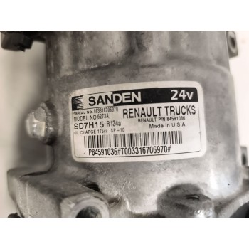 Recambio de compresor aire acondicionado para renault serie t 12.8 diesel referencia OEM IAM 84591036  