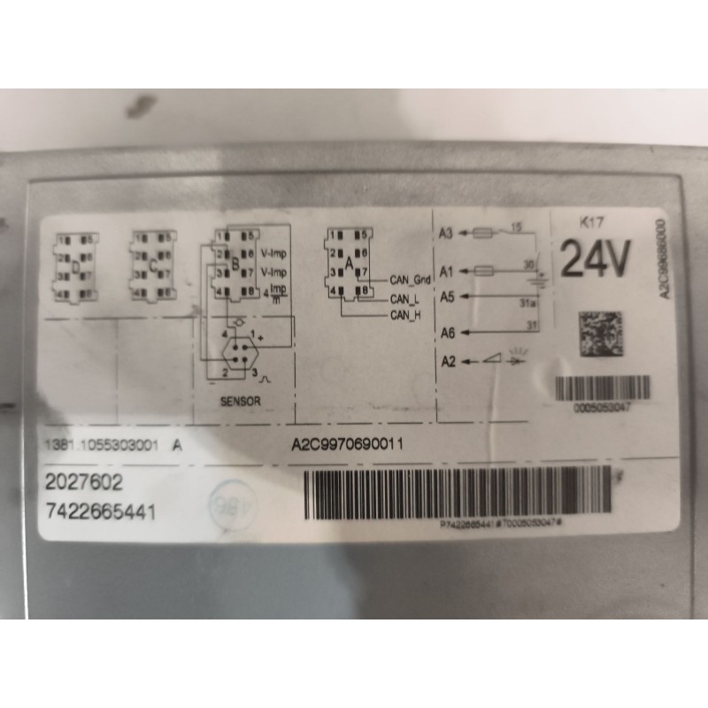 Recambio de tacografo para daf serie lf45 desde 06 referencia OEM IAM 13811055303001 2027602 7422665441 6