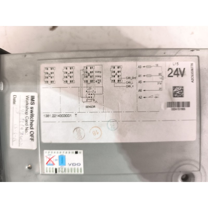 Recambio de tacografo para iveco stralis (ad/at) 10.3 diesel referencia OEM IAM 13812214303001 0004151685 3
