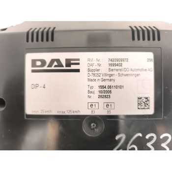 Recambio de cuadro instrumentos para daf serie lf45 desde 06 referencia OEM IAM 1699402 7420909972 
