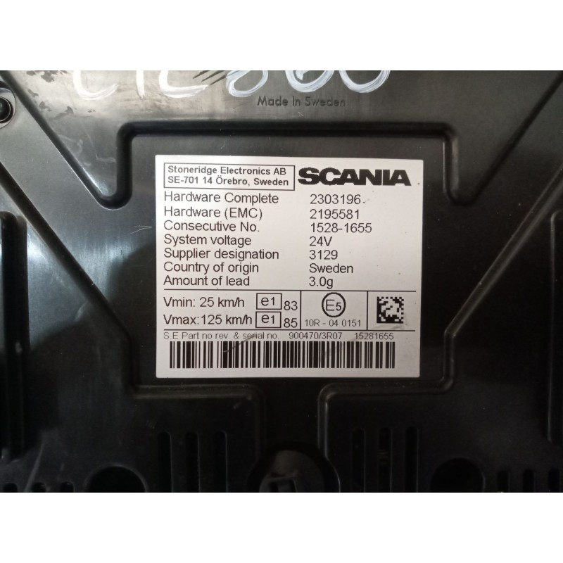 Recambio de cuadro instrumentos para scania serie p/g/r (l-clase) 12.7 diesel referencia OEM IAM 2627464 2303196 2491742 - Rojo 2