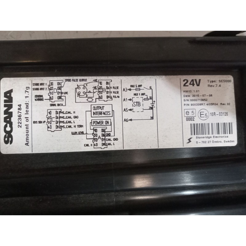Recambio de tacografo para scania serie p/g/r (l-clase) 12.7 diesel referencia OEM IAM SE5000 2236784 - Rojo 4