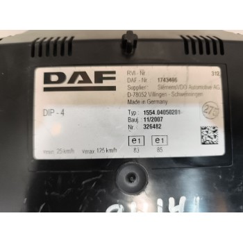 Recambio de cuadro instrumentos para daf serie xf105.460 12.9 diesel referencia OEM IAM 1743496  