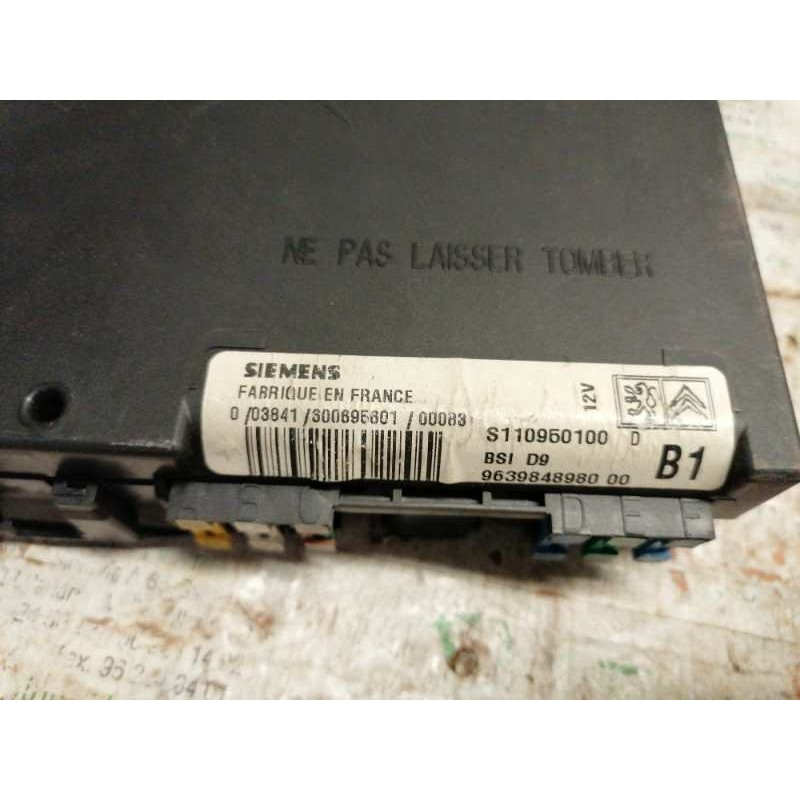 Recambio de caja reles / fusibles para peugeot 406 berlina (s1/s2) srdt referencia OEM IAM 9639848980 S110950100 BSI 3