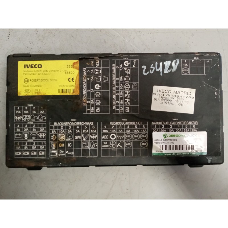 Recambio de modulo electronico para iveco stralis (as) 12.9 diesel referencia OEM IAM 504320323 SW4.1 