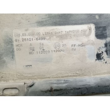Recambio de faro izquierdo para man tgx 18.480 12.4 diesel referencia OEM IAM 81251016499  