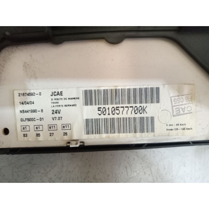 Recambio de cuadro instrumentos para renault hr 420.18/26 premium 01  11.1 diesel referencia OEM IAM 5010577700K - Blanco 4