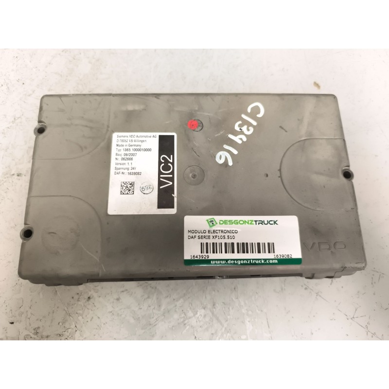 Recambio de modulo electronico para daf serie xf105.510 12.9 diesel referencia OEM IAM 1639082 VERSION1.1 