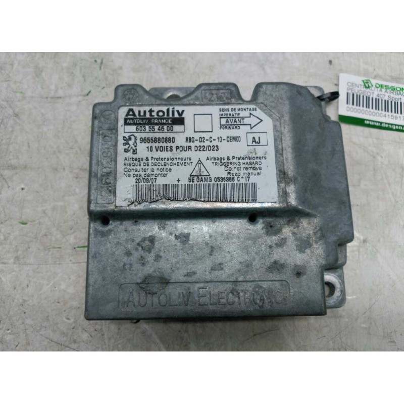 Recambio de centralita airbag para peugeot 407 sport referencia OEM IAM 9655880880 603554600 