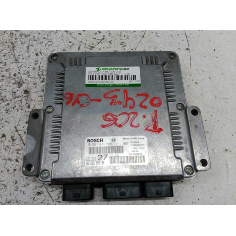 Recambio de centralita motor uce para peugeot 206 berlina referencia OEM IAM 9651256880 0281011525 BOSCH