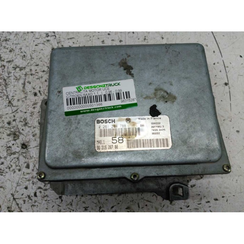 Recambio de centralita motor uce para citroen saxo 1.1 referencia OEM IAM 9631528780 0261284788 BOSCH