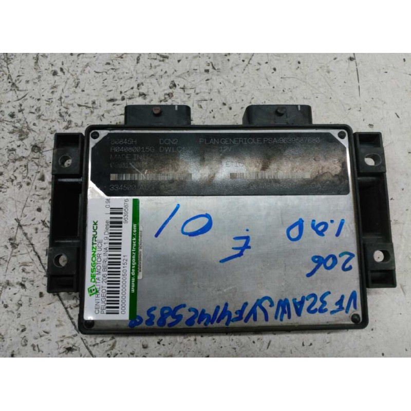 Recambio de centralita motor uce para peugeot 206 berlina 1.9 diesel referencia OEM IAM 9639587680 9640899880 