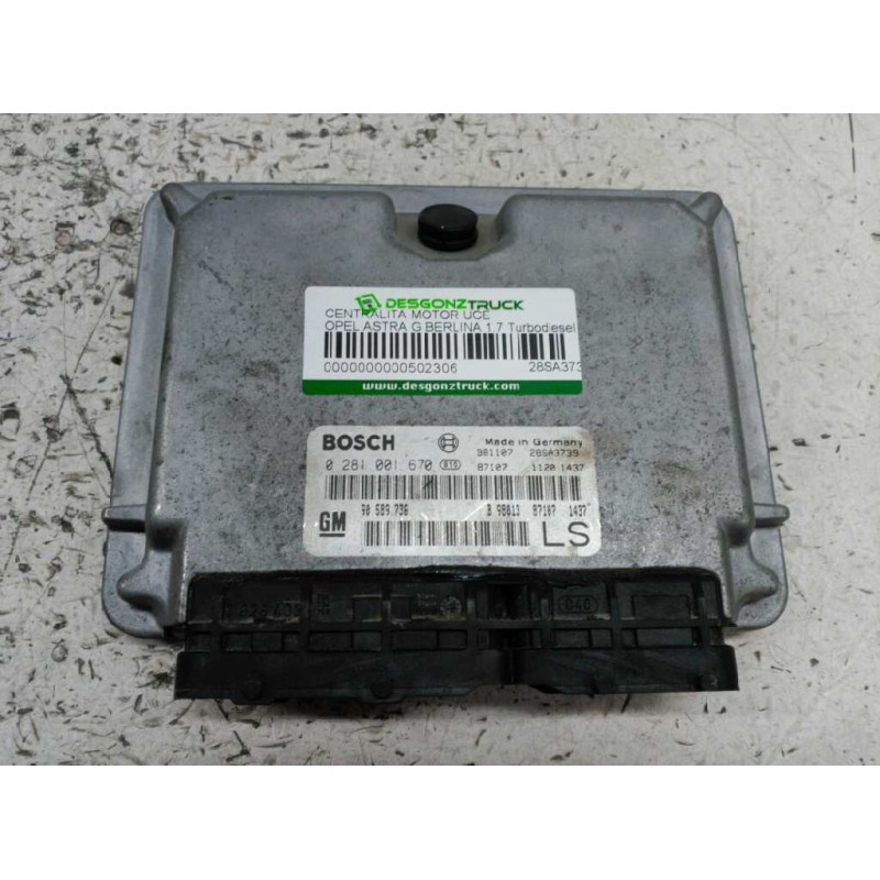 Recambio de centralita motor uce para opel astra g berlina 1.7 turbodiesel cat (x 17 dtl / 2h8) referencia OEM IAM 28SA3739 B980