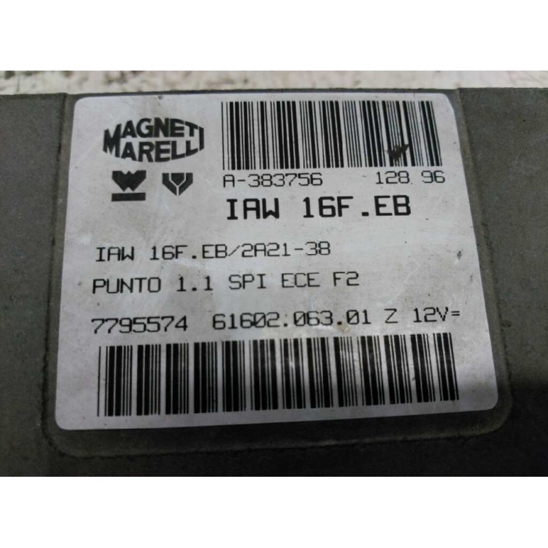 Recambio de centralita motor uce para fiat punto berlina (176) 1.1 referencia OEM IAM 7795574 IAW16FEB - Azul 2