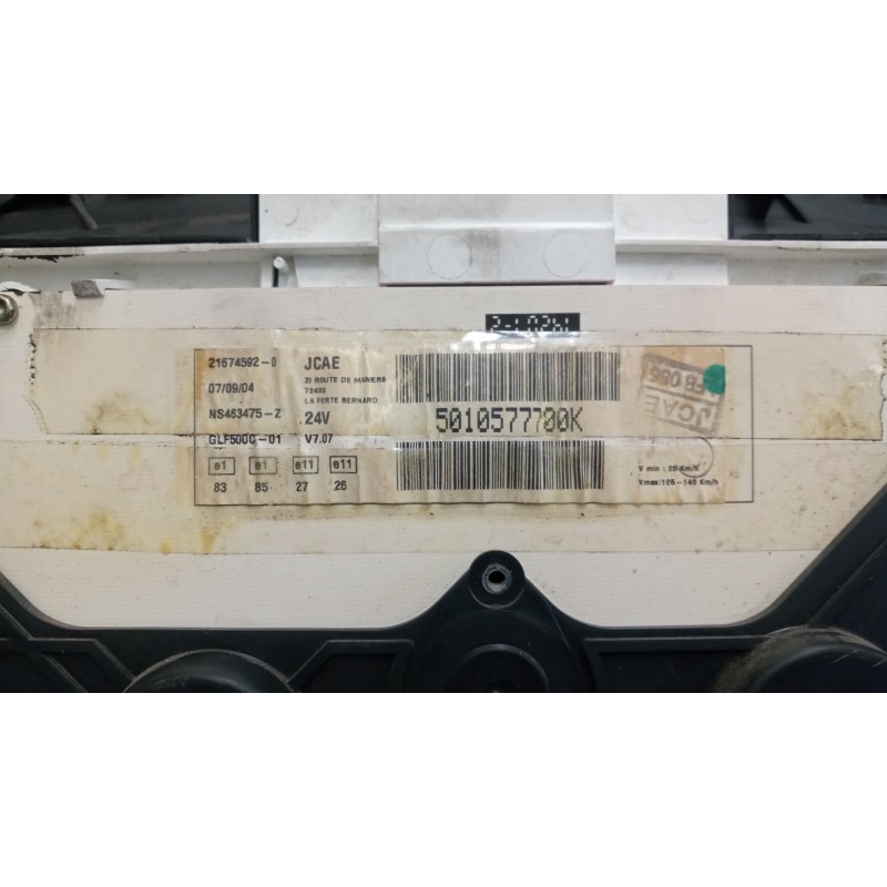 Recambio de cuadro instrumentos para renault city bus city-line referencia OEM IAM 501077700k 2