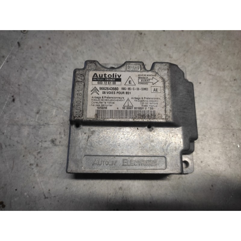 Recambio de centralita airbag para citroen c4 berlina vtr plus referencia OEM IAM 9662643980 603726100 